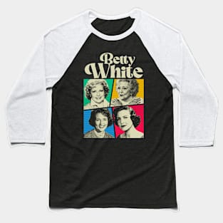 Betty White Comic White Baseball T-Shirt